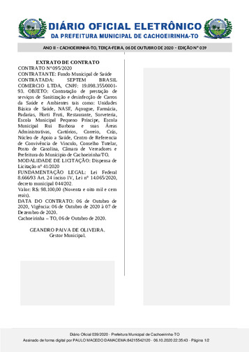 Diário Oficial - Edição 039