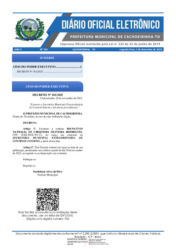 Diário Oficial - Edição 704