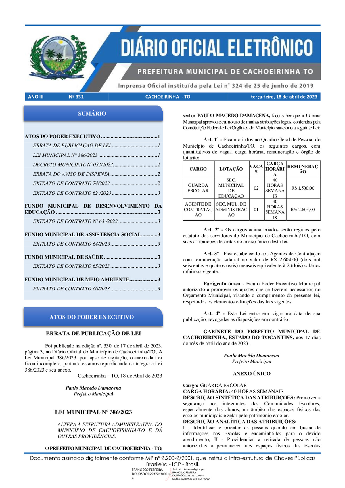 Diário Oficial - Edição 331