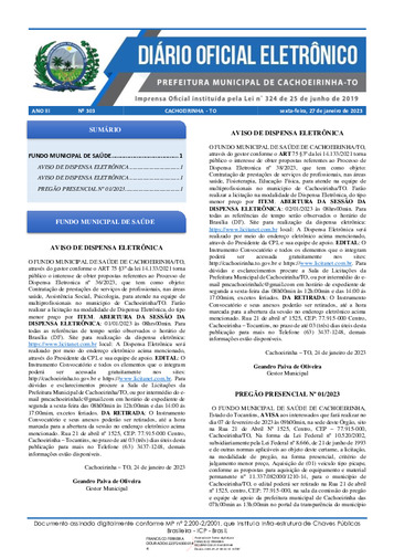 Diário Oficial - Edição 303