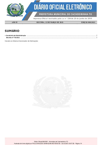 Diário Oficial - Edição 069