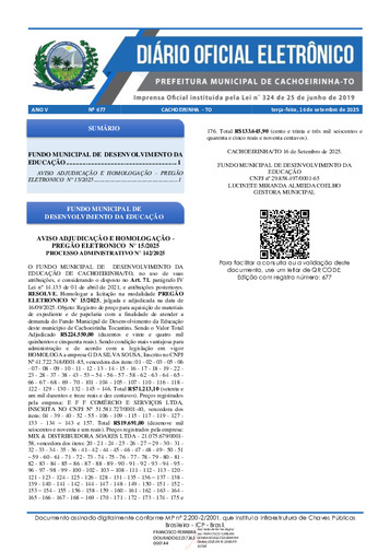 Diário Oficial - Edição 677