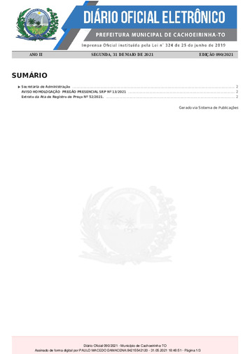 Diário Oficial - Edição 090