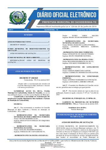 Diário Oficial - Edição 618
