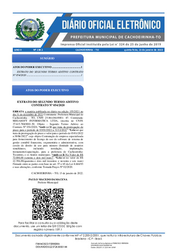 Diário Oficial - Edição 159.1 EXTRA