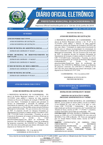 Diário Oficial - Edição 620