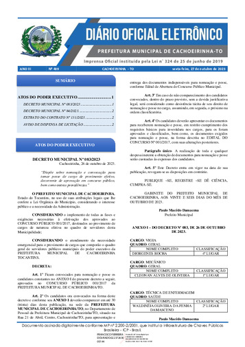 Diário Oficial - Edição 409