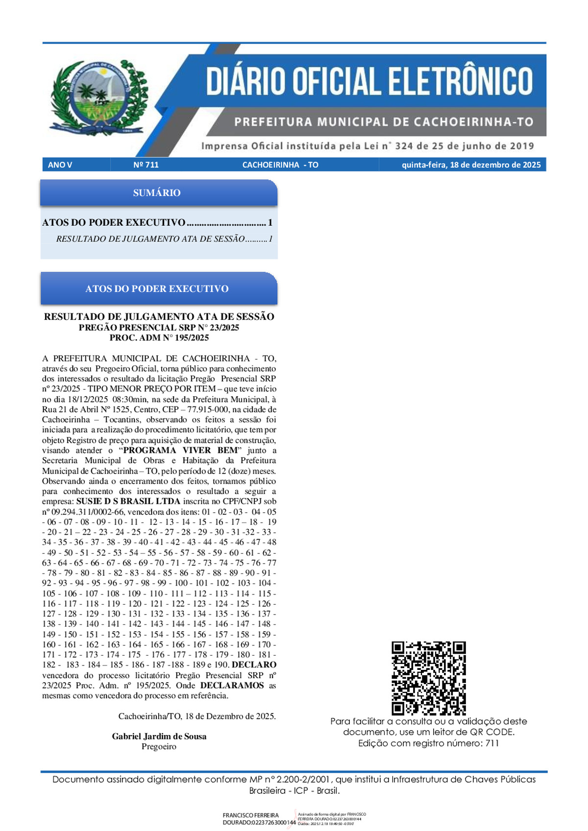 Diário Oficial - Edição 711