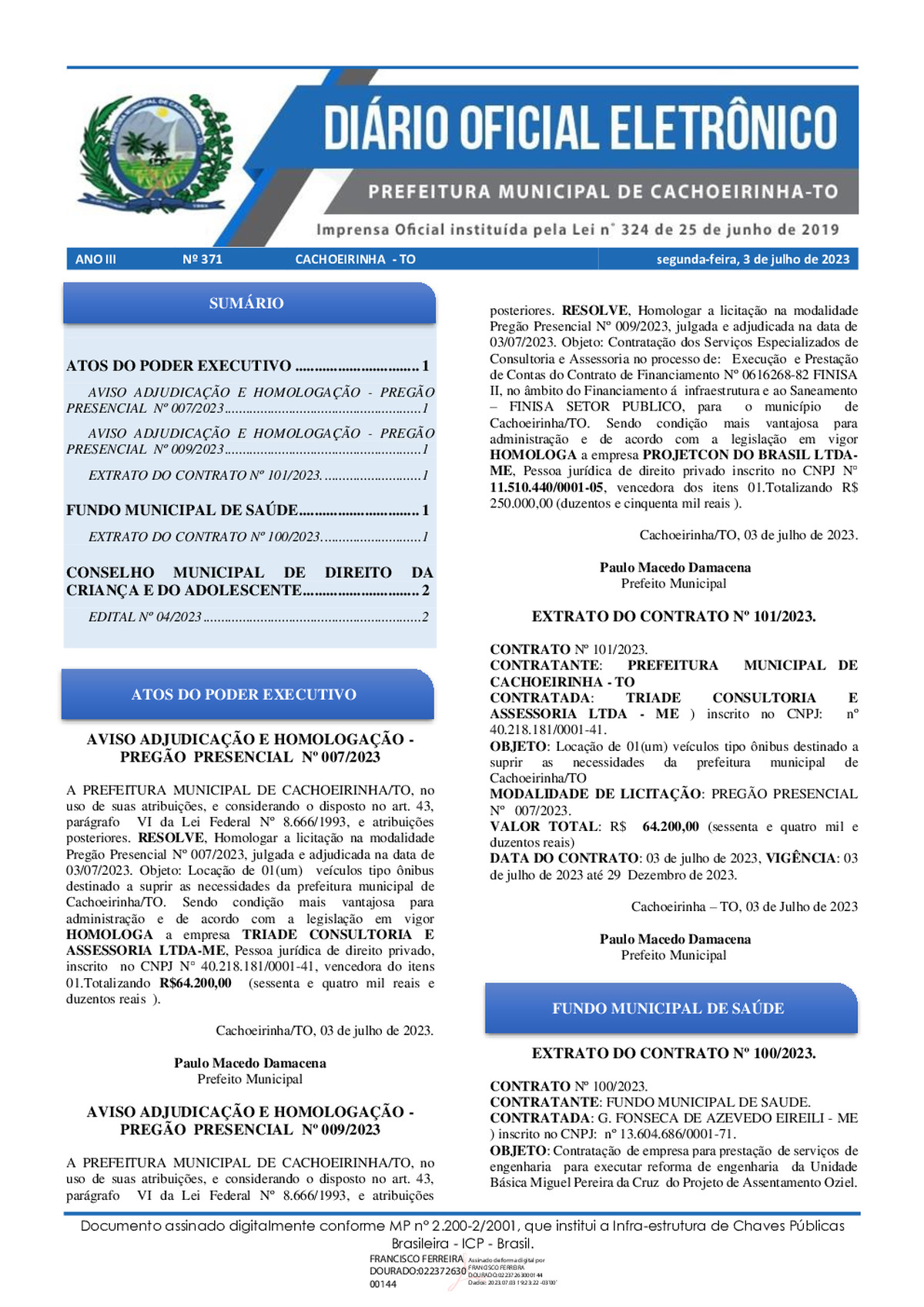 Diário Oficial - Edição 371