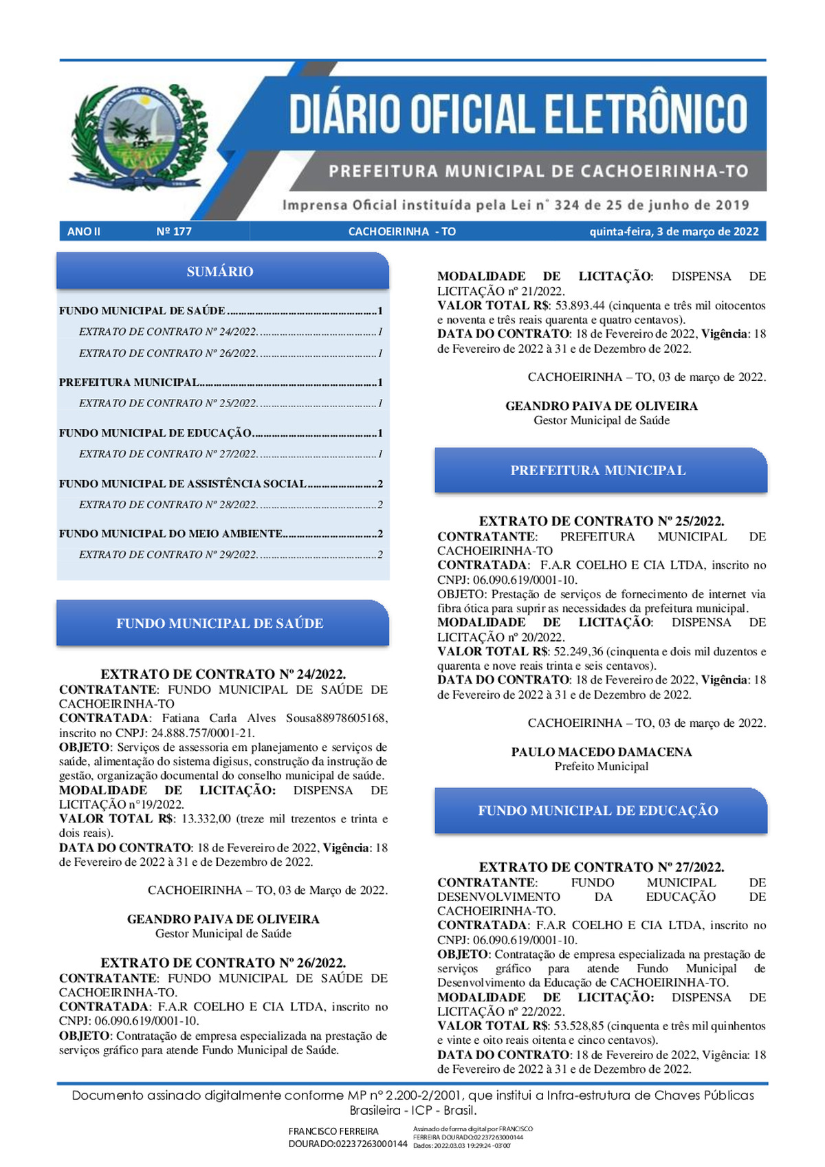 Diário Oficial - Edição 177