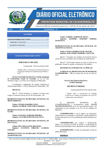 Diário Oficial - Edição 187
