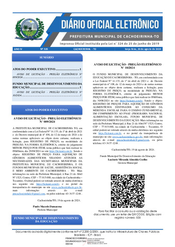 Diário Oficial - Edição 535