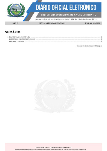 Diário Oficial - Edição 109