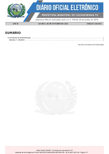 Diário Oficial - Edição 126
