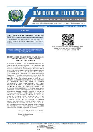 Diário Oficial - Edição 695