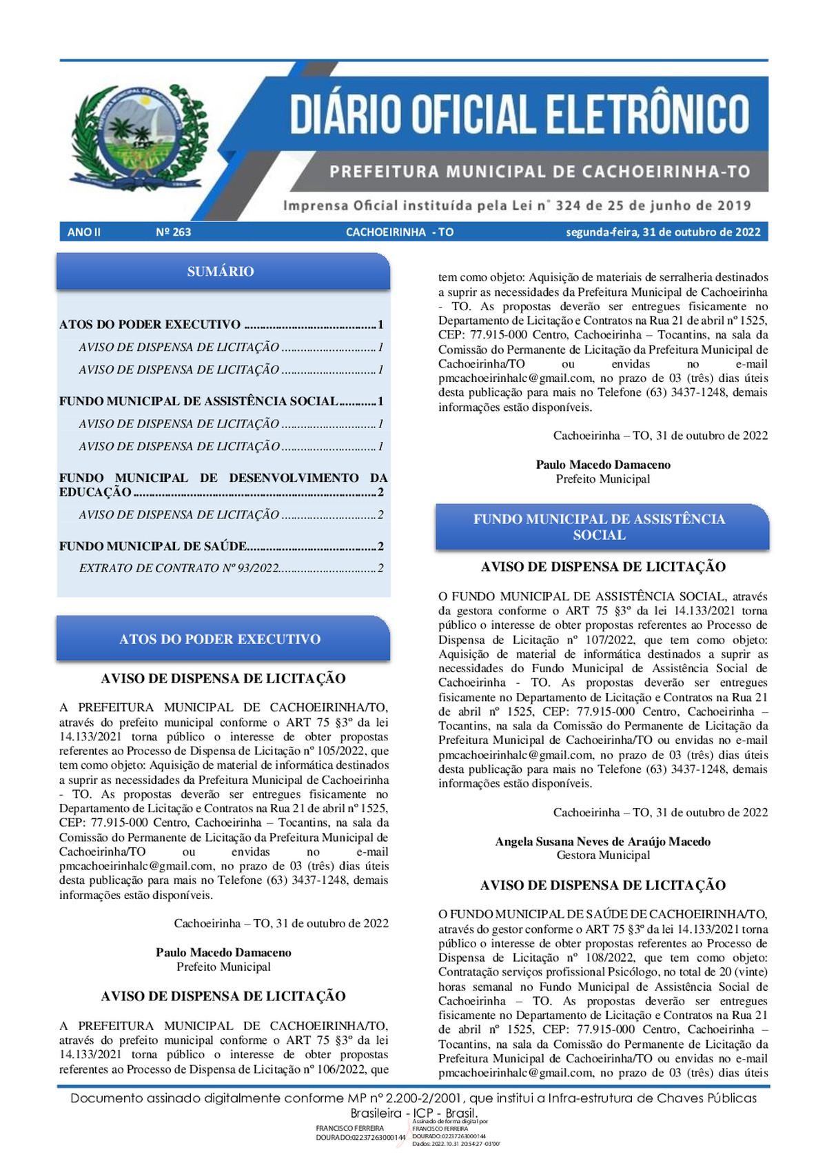 Diário Oficial - Edição 263