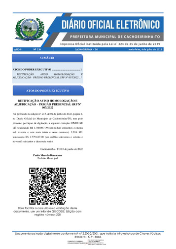 Diário Oficial - Edição 228