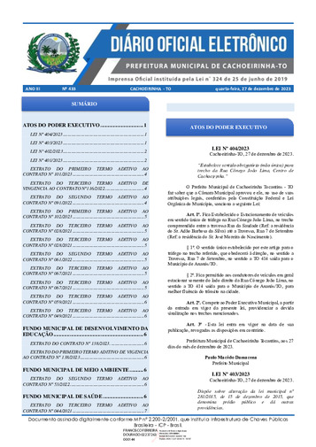 Diário Oficial - Edição 433