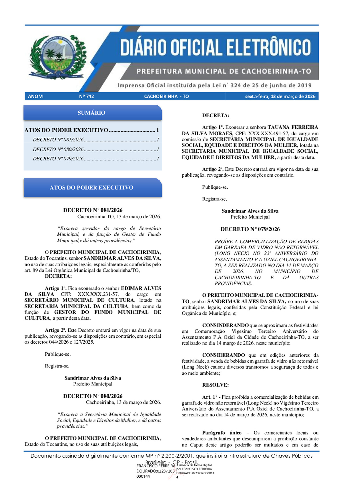 Diário Oficial N° 742