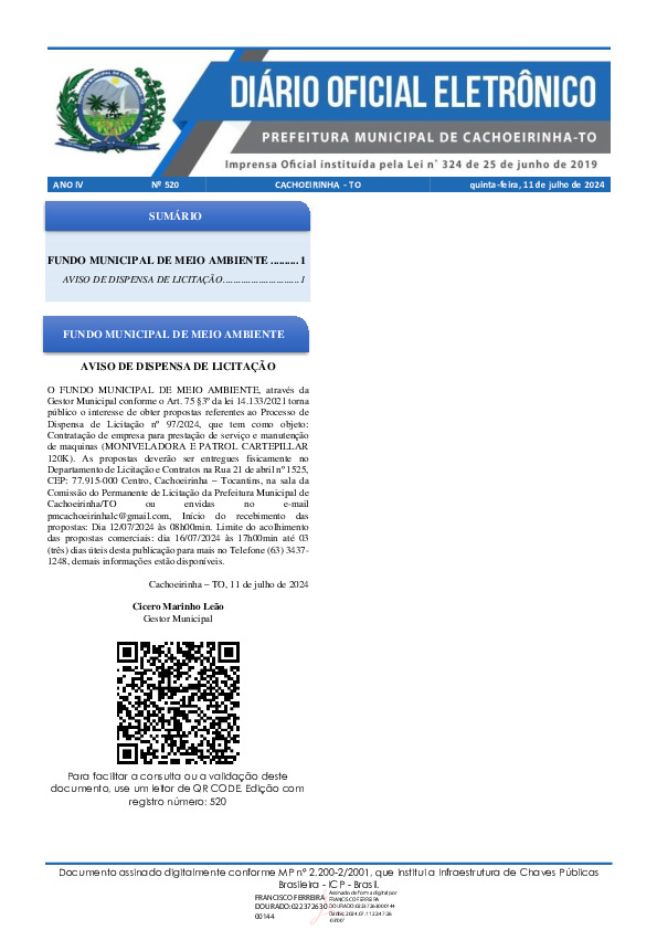 Diário Oficial - Edição 520