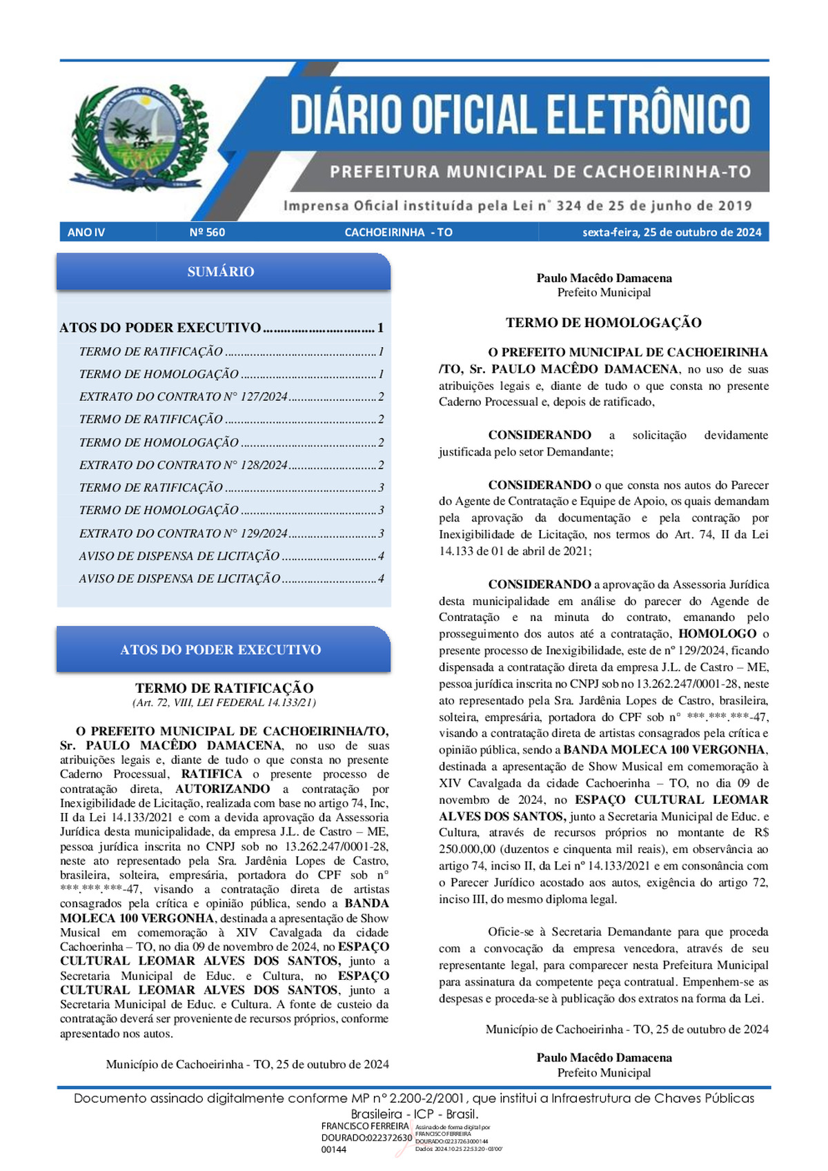 Diário Oficial - Edição 560