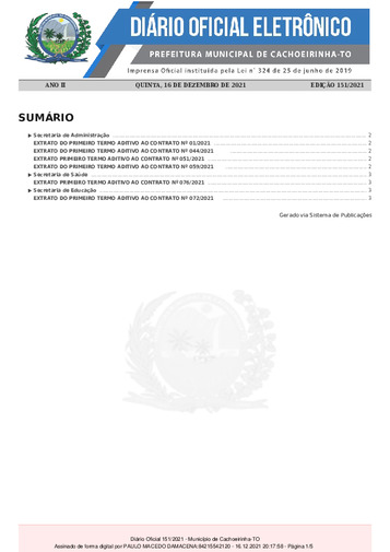 Diário Oficial - Edição 151