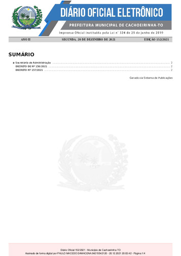 Diário Oficial - Edição 152