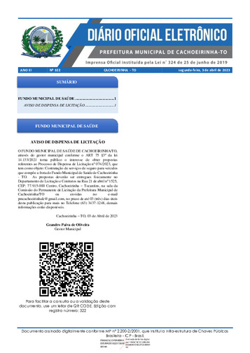 Diário Oficial - Edição 322