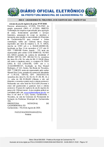 Diário Oficial - Edição 026