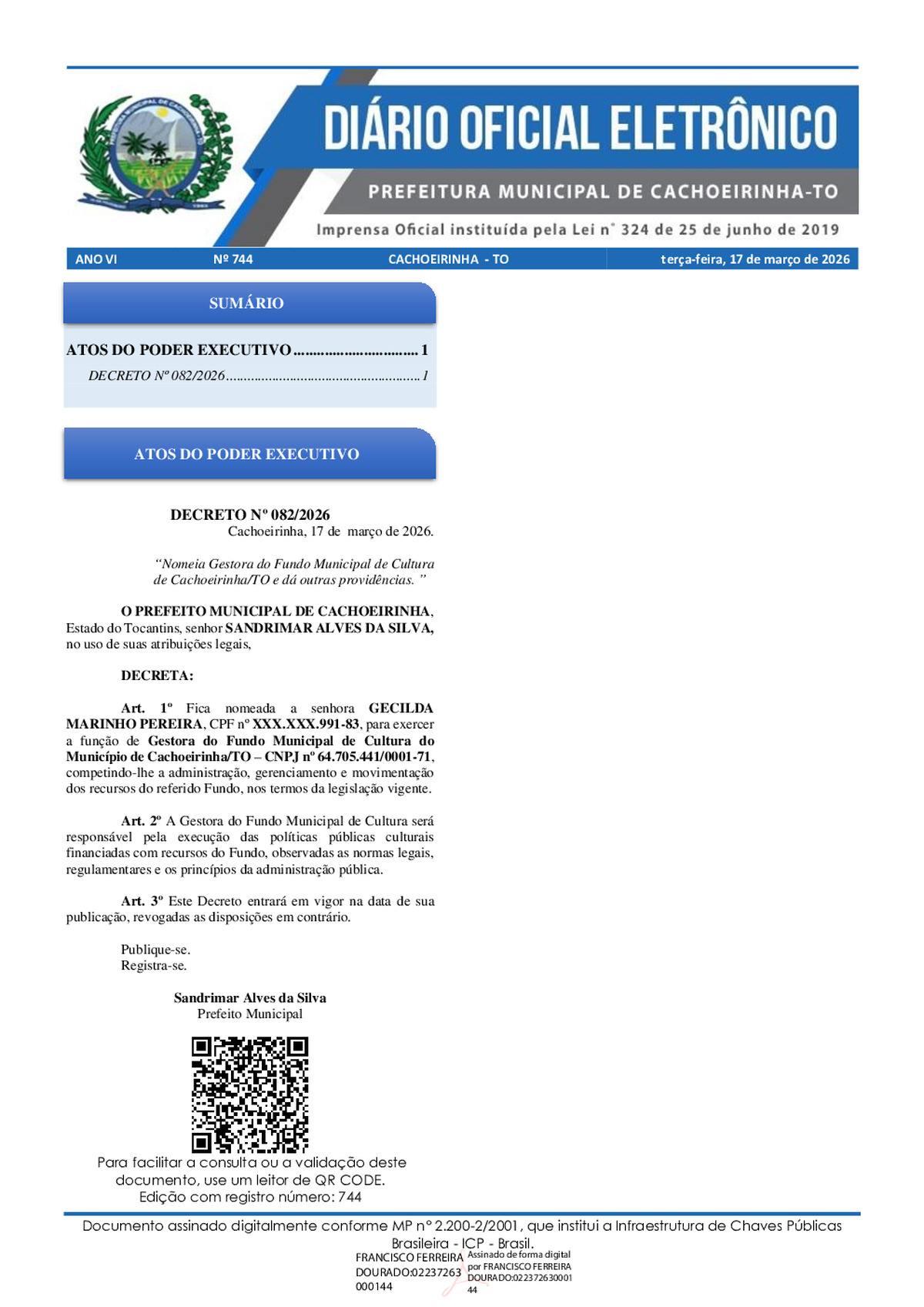 Diário Oficial N° 744