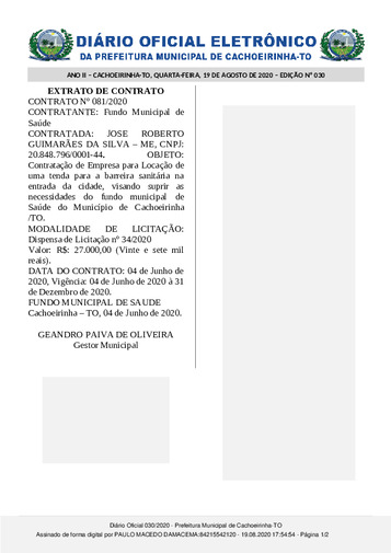 Diário Oficial - Edição 030
