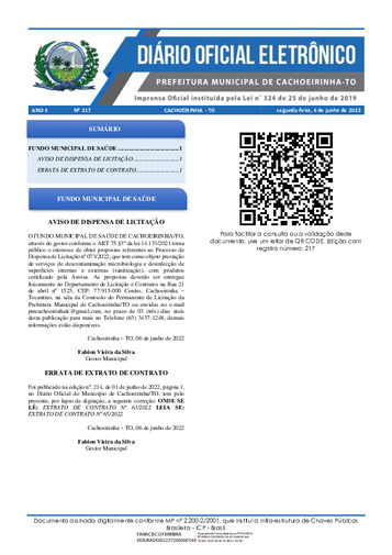 Diário Oficial - Edição 217