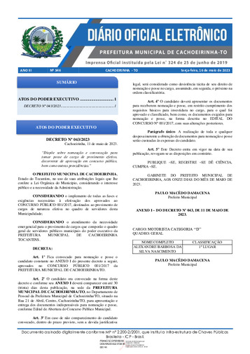 Diário Oficial - Edição 346