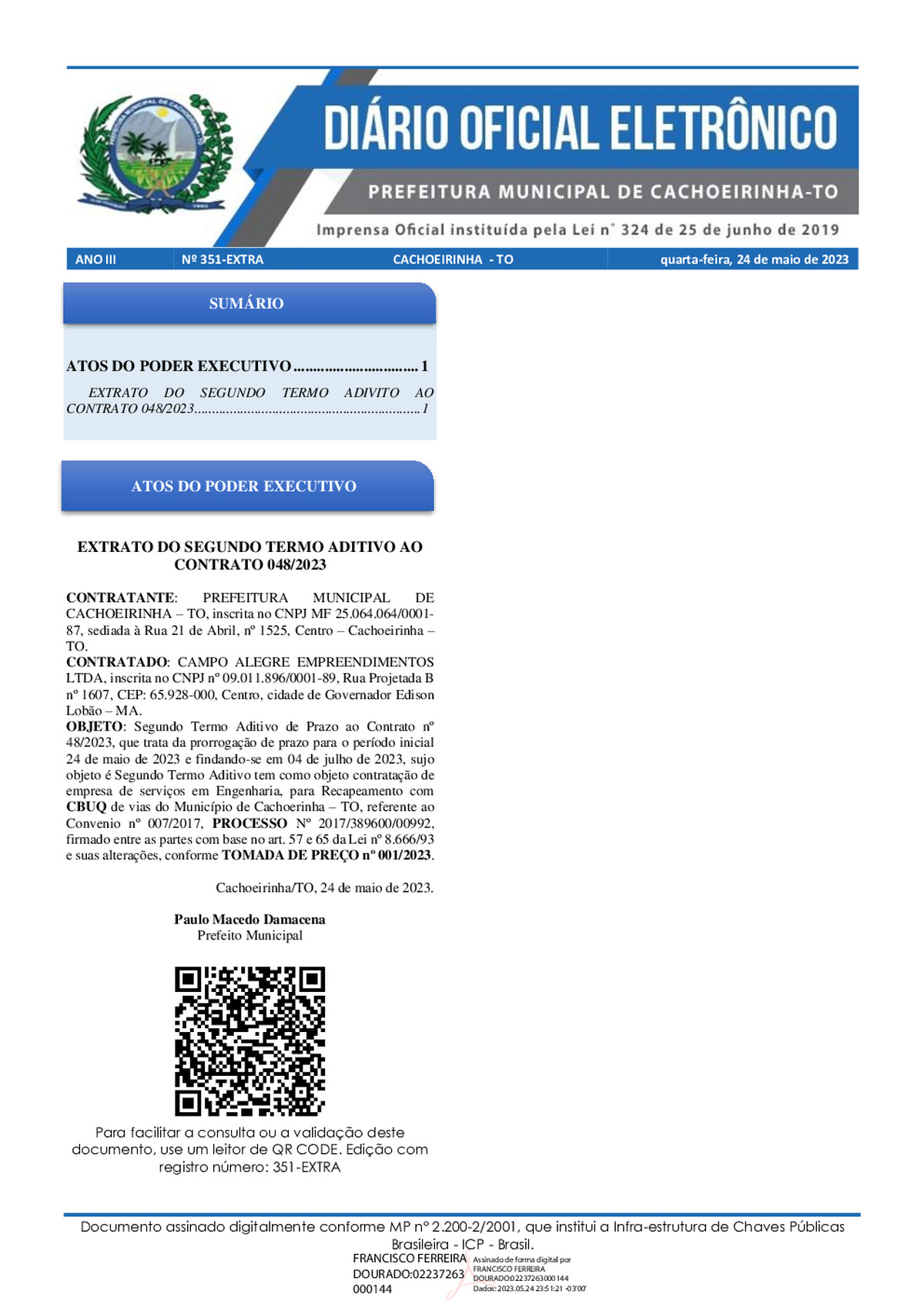 Diário Oficial - Edição 351-EXTRA